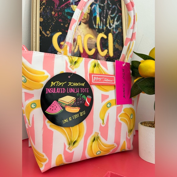 Collana Betsey Johnson Con Ciondolo Banana Gialla Cristalli - 69 Cm + Sacchetto Regalo